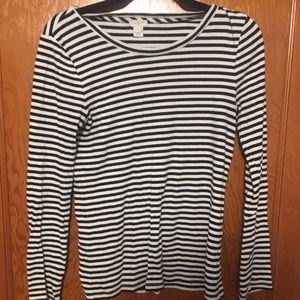J. Crew Ribbed Striped Long-sleeved Top